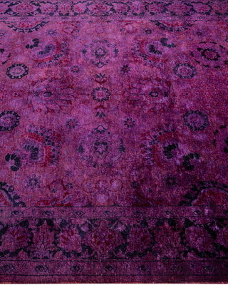 Modern Overdyed Hand Knotted Wool Purple Area Rug 4' 3" x 6' 4"