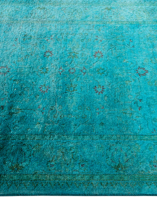 Contemporary Hand-Knotted Overdyed Blue Area Rug 3' 3" x 5' 0"