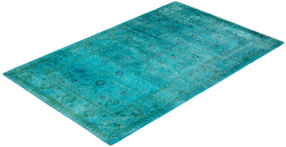 Contemporary Hand-Knotted Overdyed Blue Area Rug 3' 3" x 5' 0"