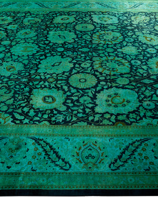 Contemporary Hand Knotted  Green Area Rug 9' 0" x 12' 10"