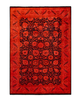 Modern Fine Vibrance Orange Area Rug 6' 2" x 8' 10"