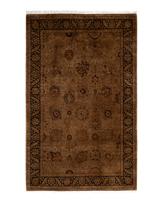 Modern Fine Vibrance Brown Area Rug 4' 1" x 6' 8"