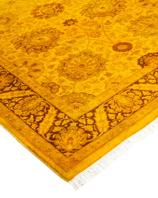 Modern Overdyed Hand Knotted Wool Yellow Area Rug 3' 0" x 5' 3"