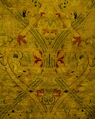 Contemporary Hand Knotted Overdyed Green Area Rug 9' 2" x 12' 4"