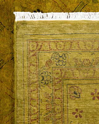 Contemporary Hand Knotted Overdyed Green Area Rug 9' 2" x 12' 4"