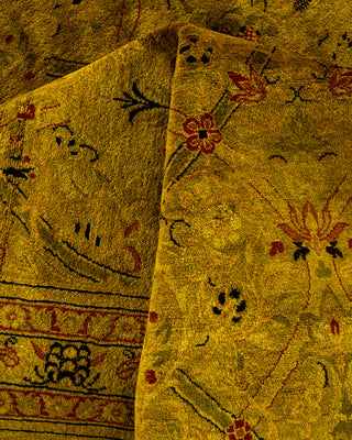 Contemporary Hand Knotted Overdyed Green Area Rug 9' 2" x 12' 4"