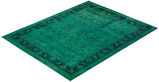 Contemporary Hand Knotted  Green Area Rug 7' 11" x 9' 11"