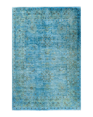 Vibrance, One-of-a-Kind Handmade Area Rug - Blue, 4' 3" x 6' 3"