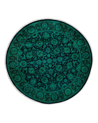 Fine Vibrance, One-of-a-Kind Hand-Knotted Area Rug - Green, 6' 1" x 6' 1" - Solo Rugs