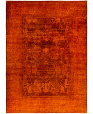 Contemporary Overdyed Wool Hand Knotted Orange Area Rug 10' 0" x 13' 9"