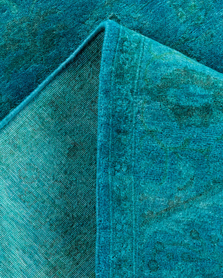 Contemporary Hand-Knotted Overdyed Blue Area Rug 3' 3" x 5' 2"