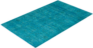 Contemporary Hand-Knotted Overdyed Blue Area Rug 3' 3" x 5' 2"