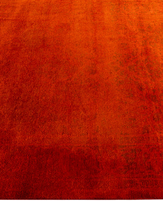 Contemporary Overdyed Wool Hand Knotted Orange Area Rug 3' 3" x 5' 10"
