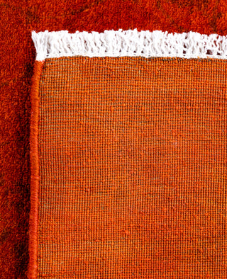 Contemporary Overdyed Wool Hand Knotted Orange Area Rug 3' 3" x 5' 10"