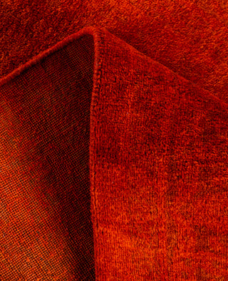 Contemporary Overdyed Wool Hand Knotted Orange Area Rug 3' 3" x 5' 10"