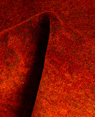 Contemporary Overdyed Wool Hand Knotted Orange Area Rug 3' 3" x 5' 10"
