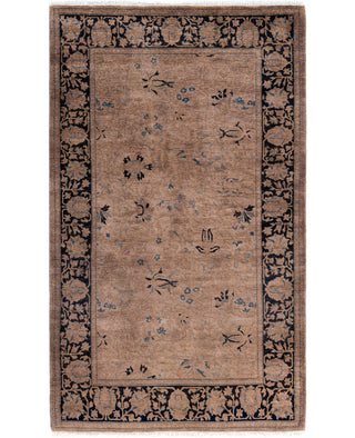 Overdyed One-of-a-Kind Wool Brown Area Rug 3' 1" x 5' 1"