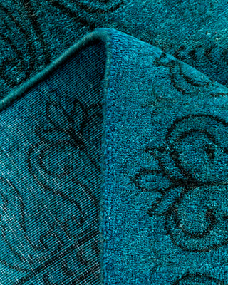 Contemporary Hand-Knotted Overdyed Blue Area Rug 2' 7" x 4' 5"