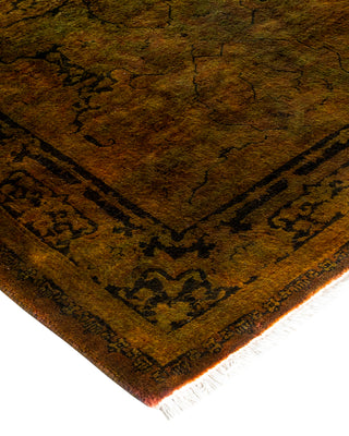 Modern Overdyed Hand Knotted Wool Yellow Area Rug 2' 8" x 4' 1"
