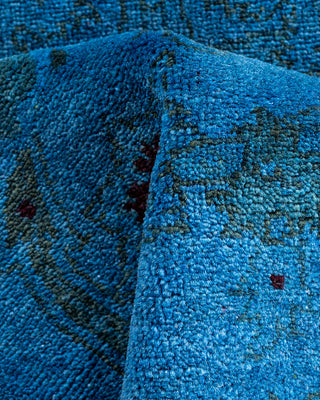 Contemporary Hand-Knotted Overdyed Blue Area Rug 2' 6" x 4' 3"