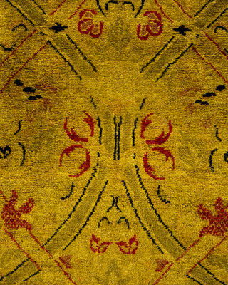 Contemporary Hand Knotted Overdyed Green Area Rug 9' 1" x 12' 0"