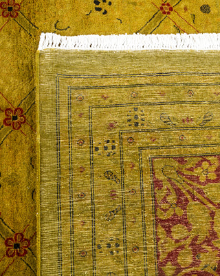 Contemporary Hand Knotted Overdyed Green Area Rug 9' 1" x 12' 0"