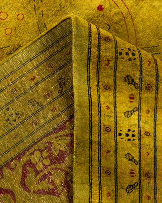 Contemporary Hand Knotted Overdyed Green Area Rug 9' 1" x 12' 0"