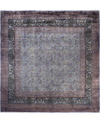 Contemporary Overdyed Wool Hand Knotted Gray Round Area Rug 9' 2" x 9' 5"