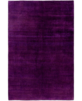 Contemporary Overdyed Wool Hand Knotted Purple Area Rug 6' 1" x 9' 5"