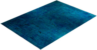 Modern Overdyed Hand Knotted Wool Blue Area Rug 10' 2" x 13' 9"