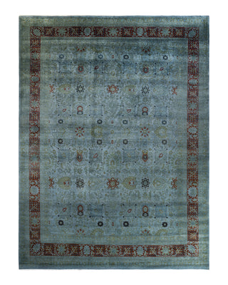Contemporary Fine Vibrance Blue Wool Area Rug 10' 3" x 13' 6"