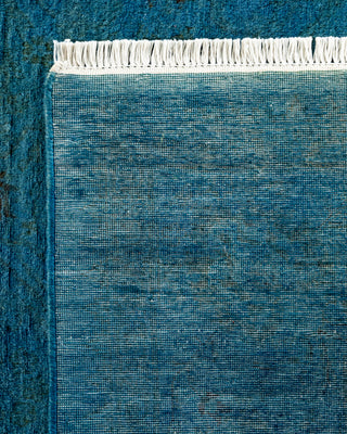 Contemporary Hand Knotted Overdyed Blue Area Rug 5' 1" x 12' 6"