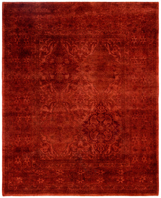 Contemporary Overdyed Wool Hand Knotted Orange Area Rug 5' 3" x 6' 5"