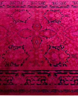 Contemporary Overdyed Wool Hand Knotted Pink Area Rug 3' 3" x 5' 3"