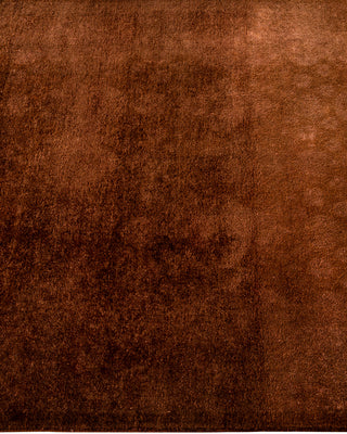 Contemporary Hand-Knotted Overdyed Brown Runner 2' 6" x 10' 4"