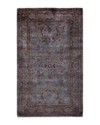Contemporary Fine Vibrance Gray Wool Area Rug 2' 7" x 4' 4"
