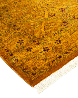Modern Overdyed Hand Knotted Wool Yellow Area Rug 2' 6" x 15' 5"