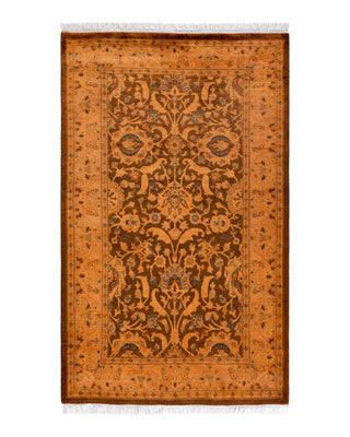 Contemporary Fine Vibrance Brown Wool Area Rug 2' 6" x 4' 4"