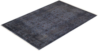 Modern Overdyed Hand Knotted Wool Gray Area Rug 4' 7" x 6' 10"