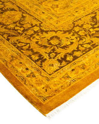 Modern Overdyed Hand Knotted Wool Yellow Area Rug 8' 2" x 10' 0"