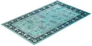 Fine Vibrance, One-of-a-Kind Hand-Knotted Area Rug  - Blue, 4' 8" x 7' 5"
