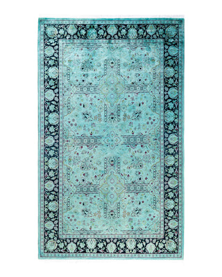 Fine Vibrance, One-of-a-Kind Hand-Knotted Area Rug  - Blue, 4' 8" x 7' 5"