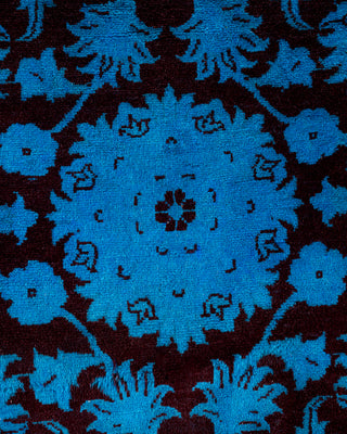 Contemporary Hand Knotted Overdyed Blue Area Rug 9' 1" x 12' 2"