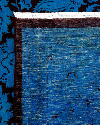 Contemporary Hand Knotted Overdyed Blue Area Rug 9' 1" x 12' 2"
