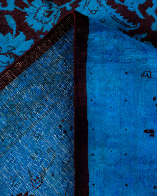 Contemporary Hand Knotted Overdyed Blue Area Rug 9' 1" x 12' 2"