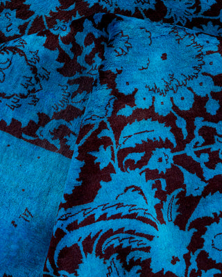 Contemporary Hand Knotted Overdyed Blue Area Rug 9' 1" x 12' 2"
