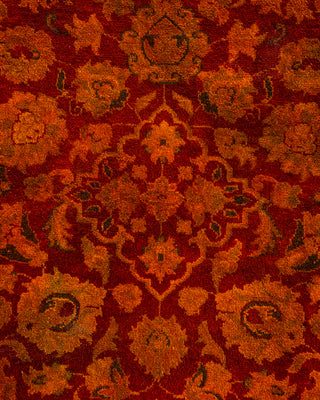 Contemporary Hand Knotted Overdyed Orange Area Rug 3' 3" x 5' 4"