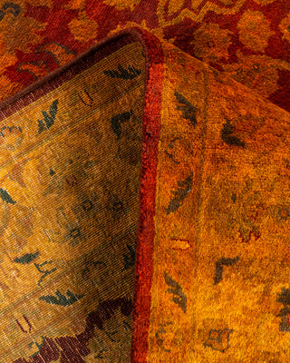Contemporary Hand Knotted Overdyed Orange Area Rug 3' 3" x 5' 4"
