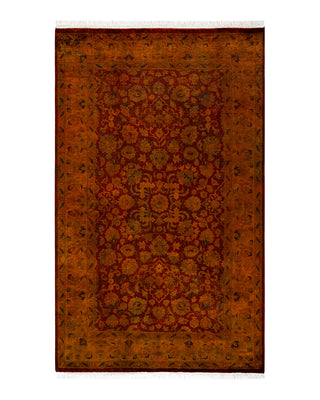Contemporary Fine Vibrance Red Wool Area Rug 3' 3" x 5' 4"