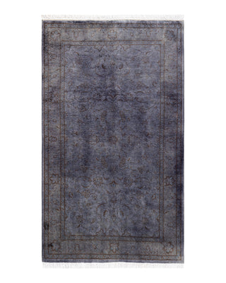 Contemporary Fine Vibrance Gray Wool Area Rug 3' 3" x 5' 5"